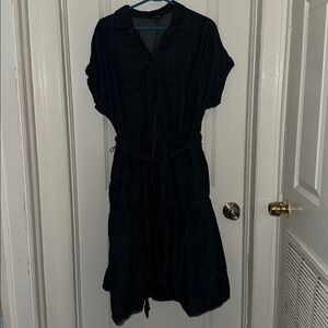 Ralph Lauren Polo denim Blue Button-Front Midi Shirt Dress